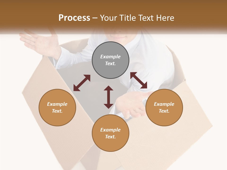 A Man Sitting In A Cardboard Box With His Hands Out PowerPoint Template