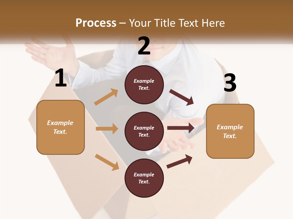 A Man Sitting In A Cardboard Box With His Hands Out PowerPoint Template