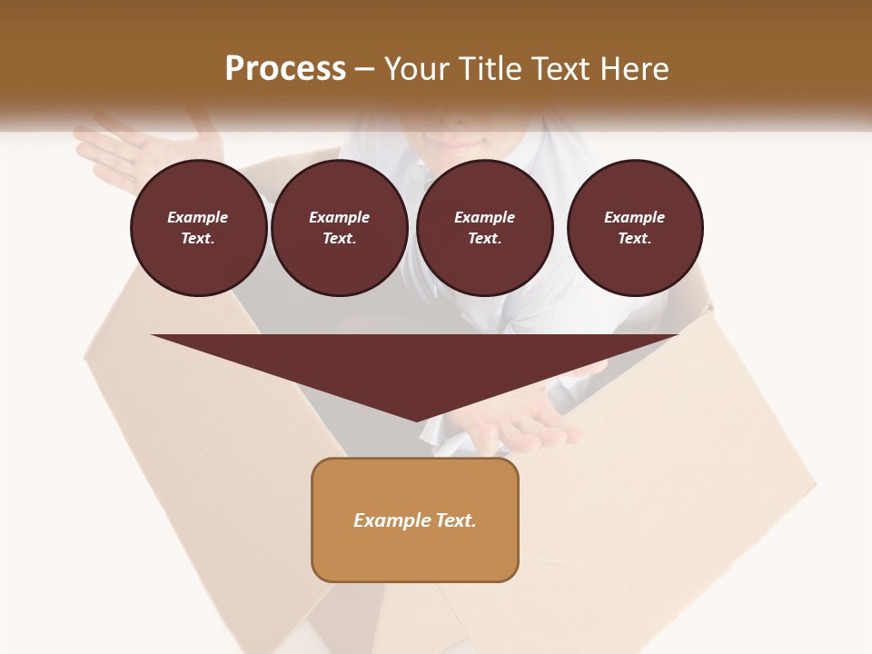 A Man Sitting In A Cardboard Box With His Hands Out PowerPoint Template