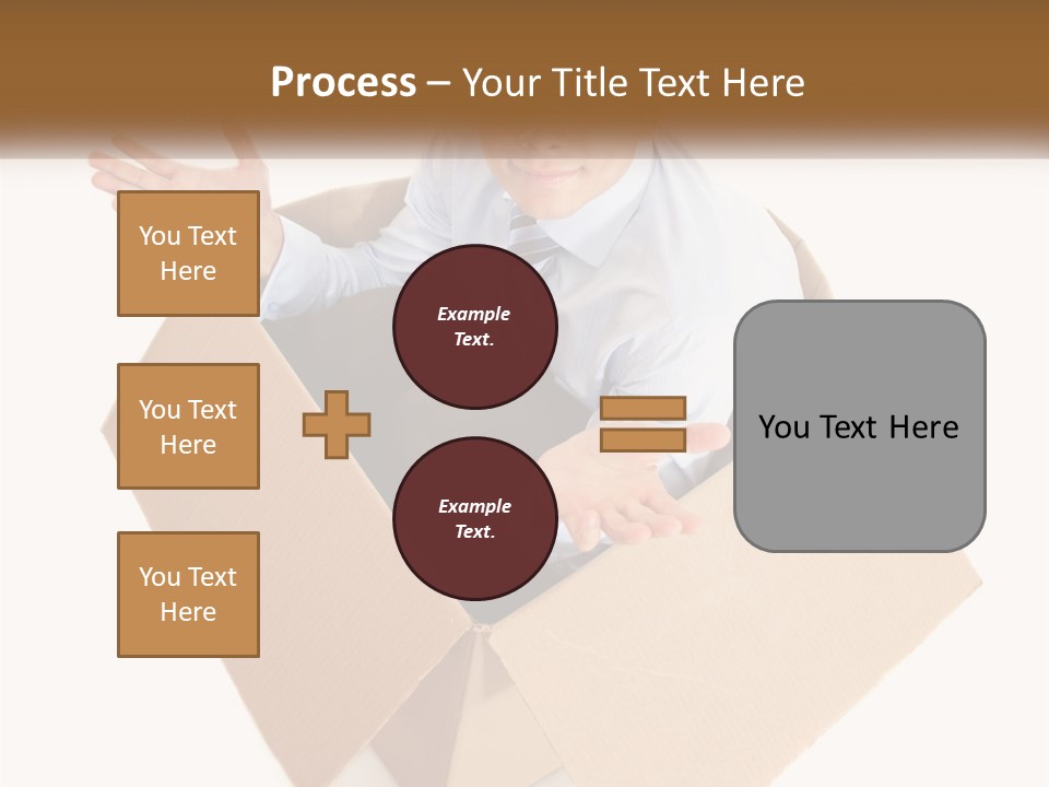 A Man Sitting In A Cardboard Box With His Hands Out PowerPoint Template