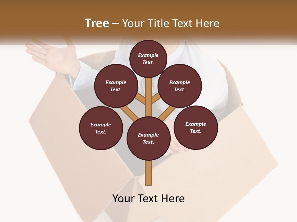 A Man Sitting In A Cardboard Box With His Hands Out PowerPoint Template
