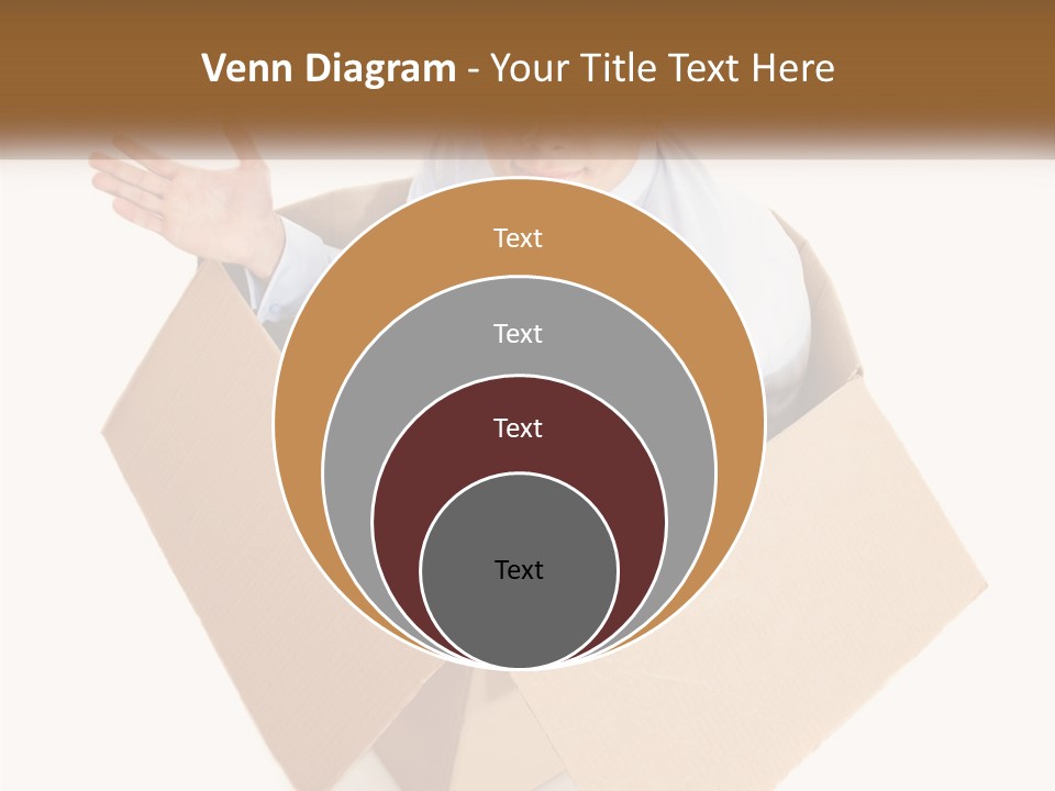 A Man Sitting In A Cardboard Box With His Hands Out PowerPoint Template