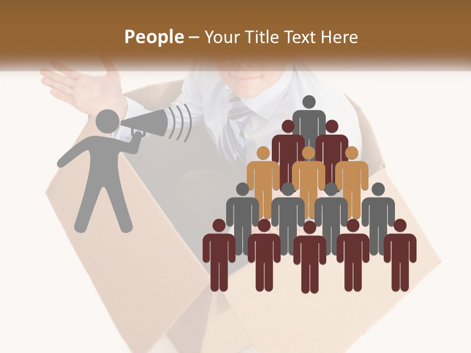 A Man Sitting In A Cardboard Box With His Hands Out PowerPoint Template