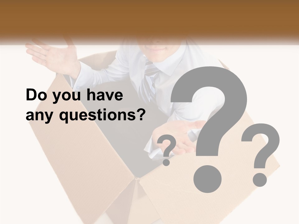 A Man Sitting In A Cardboard Box With His Hands Out PowerPoint Template