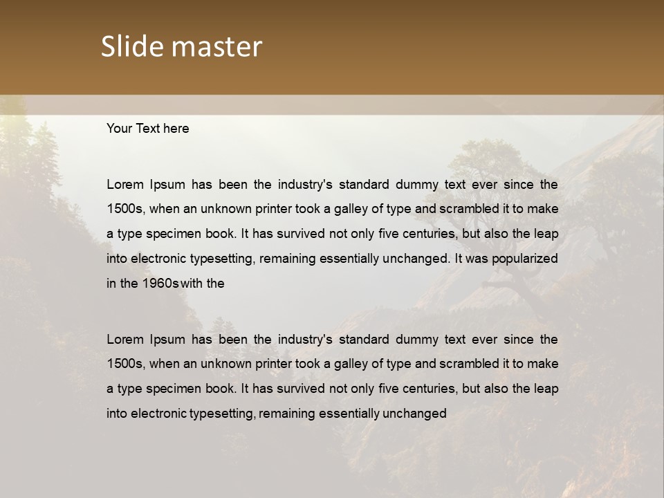 A Picture Of A Mountain Range With Trees In The Foreground PowerPoint Template