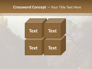 A Picture Of A Mountain Range With Trees In The Foreground PowerPoint Template