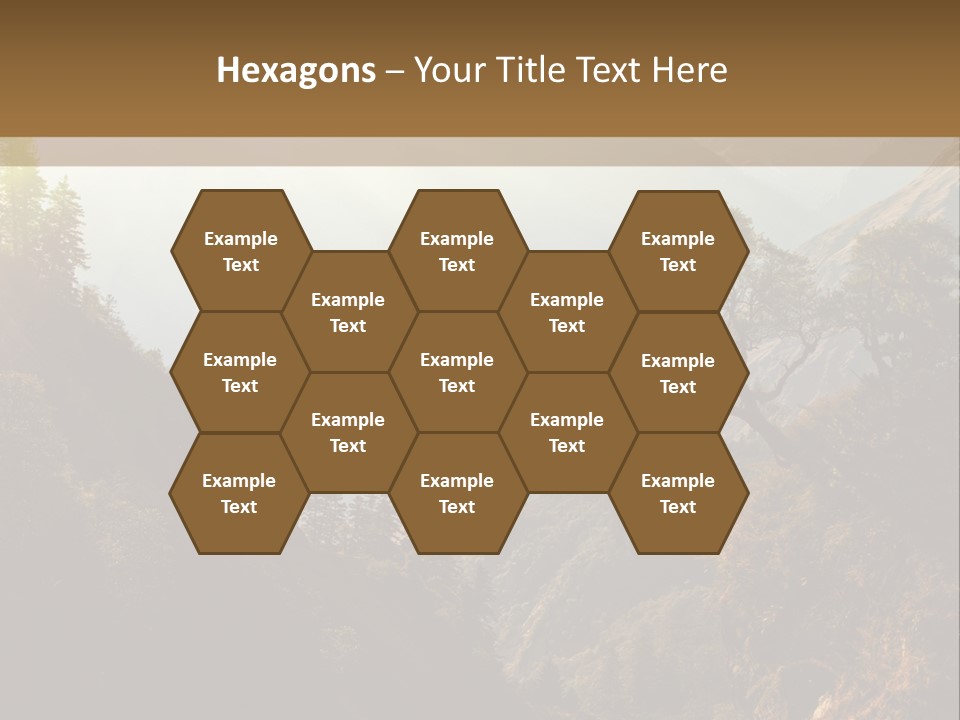 A Picture Of A Mountain Range With Trees In The Foreground PowerPoint Template