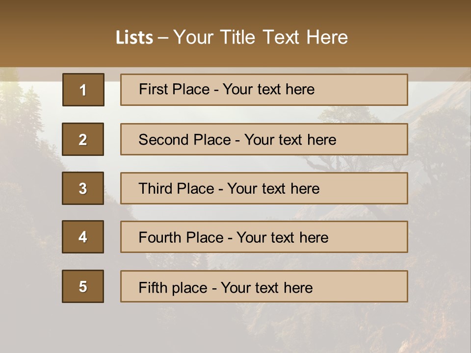 A Picture Of A Mountain Range With Trees In The Foreground PowerPoint Template