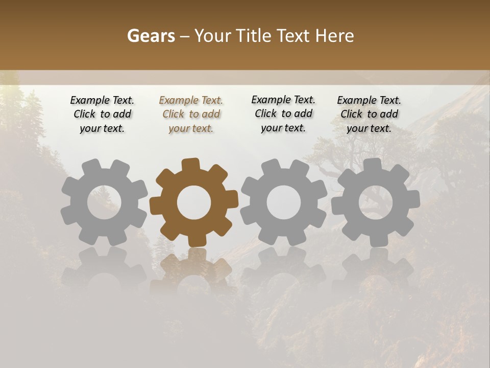 A Picture Of A Mountain Range With Trees In The Foreground PowerPoint Template
