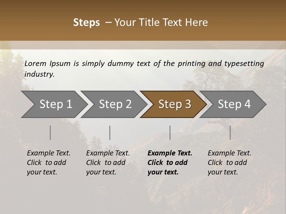 A Picture Of A Mountain Range With Trees In The Foreground PowerPoint Template