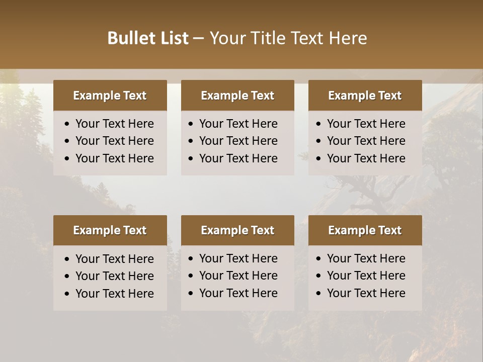 A Picture Of A Mountain Range With Trees In The Foreground PowerPoint Template