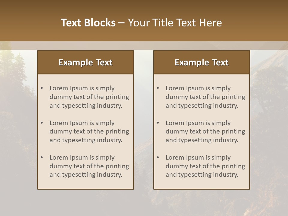 A Picture Of A Mountain Range With Trees In The Foreground PowerPoint Template