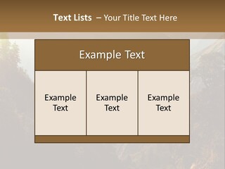 A Picture Of A Mountain Range With Trees In The Foreground PowerPoint Template