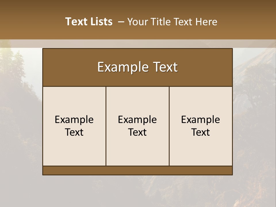 A Picture Of A Mountain Range With Trees In The Foreground PowerPoint Template
