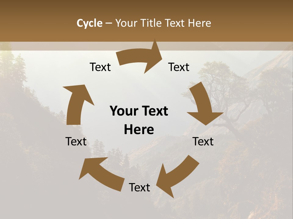 A Picture Of A Mountain Range With Trees In The Foreground PowerPoint Template