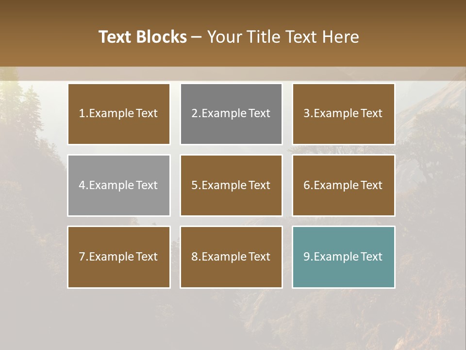 A Picture Of A Mountain Range With Trees In The Foreground PowerPoint Template