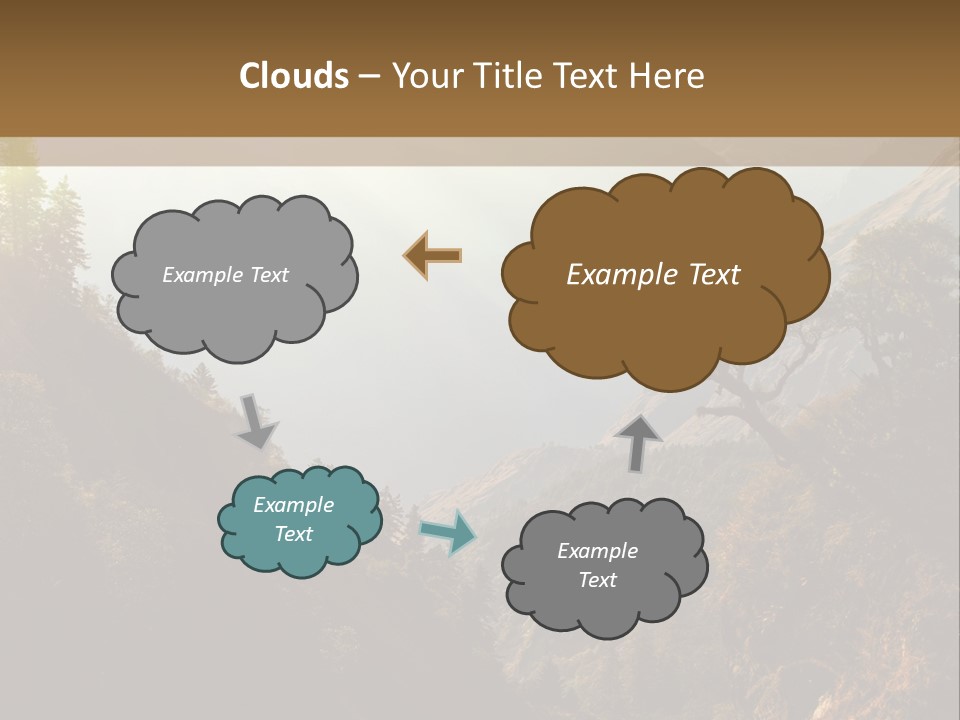 A Picture Of A Mountain Range With Trees In The Foreground PowerPoint Template