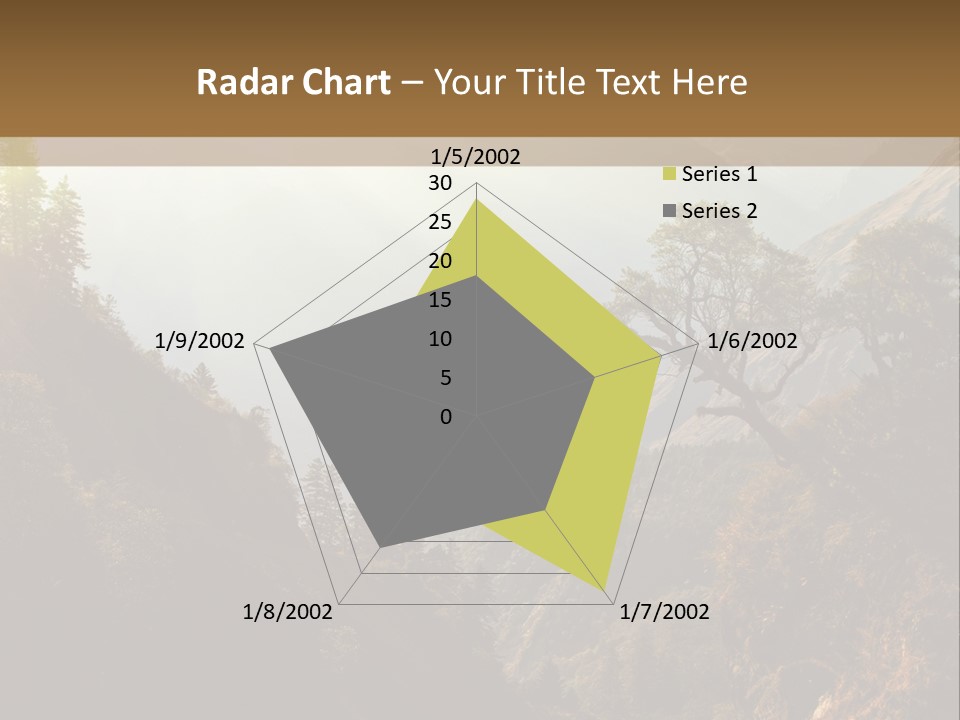 A Picture Of A Mountain Range With Trees In The Foreground PowerPoint Template
