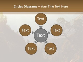 A Picture Of A Mountain Range With Trees In The Foreground PowerPoint Template