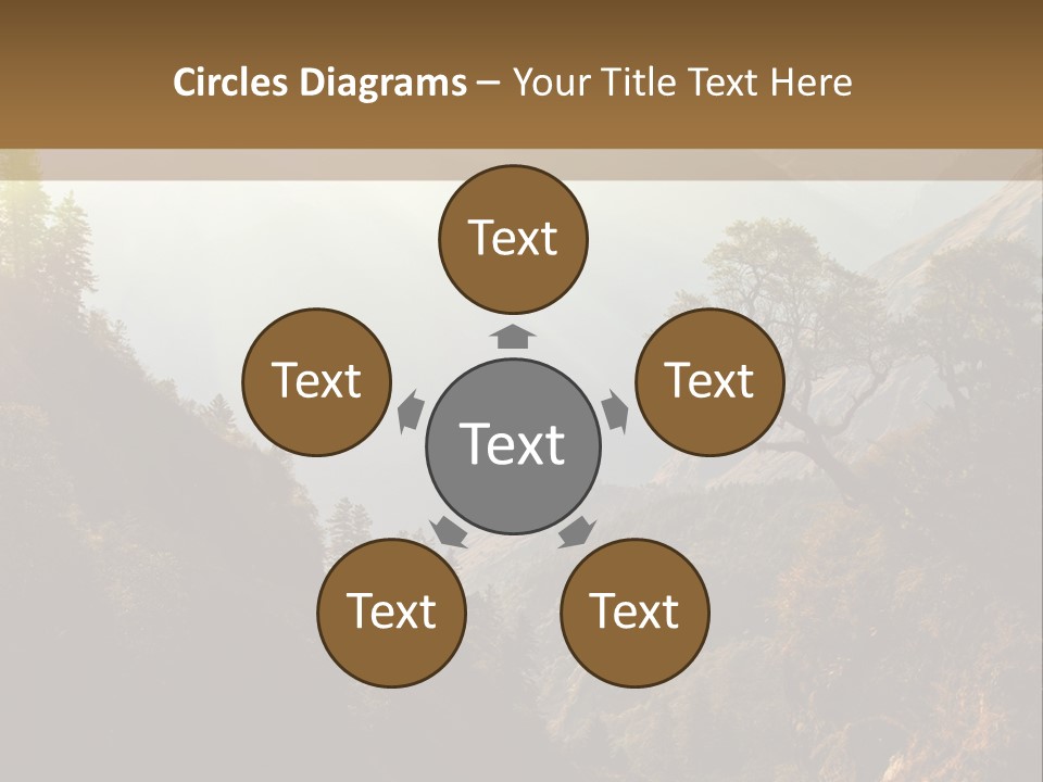 A Picture Of A Mountain Range With Trees In The Foreground PowerPoint Template