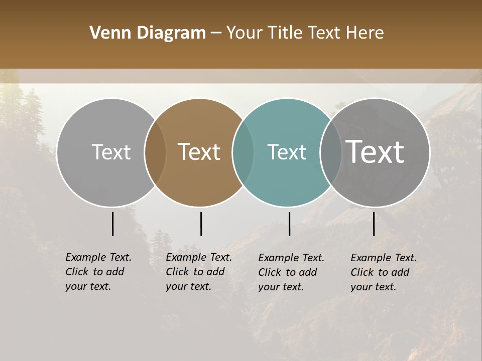 A Picture Of A Mountain Range With Trees In The Foreground PowerPoint Template