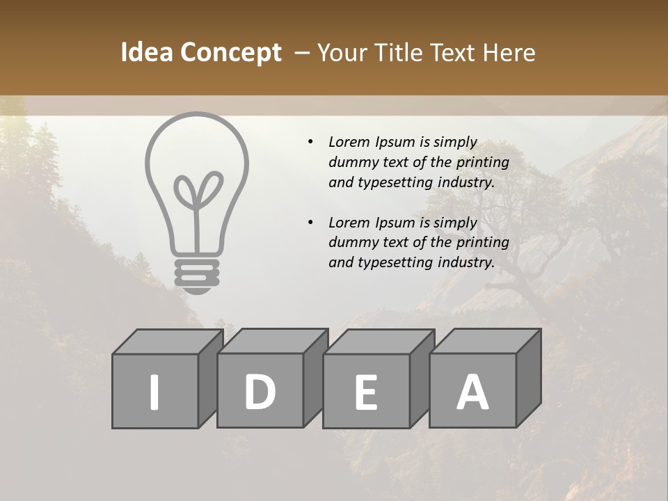 A Picture Of A Mountain Range With Trees In The Foreground PowerPoint Template
