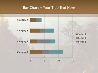 A Picture Of A Mountain Range With Trees In The Foreground PowerPoint Template