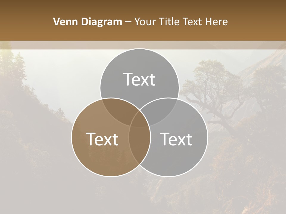 A Picture Of A Mountain Range With Trees In The Foreground PowerPoint Template