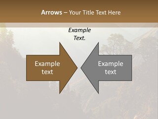 A Picture Of A Mountain Range With Trees In The Foreground PowerPoint Template