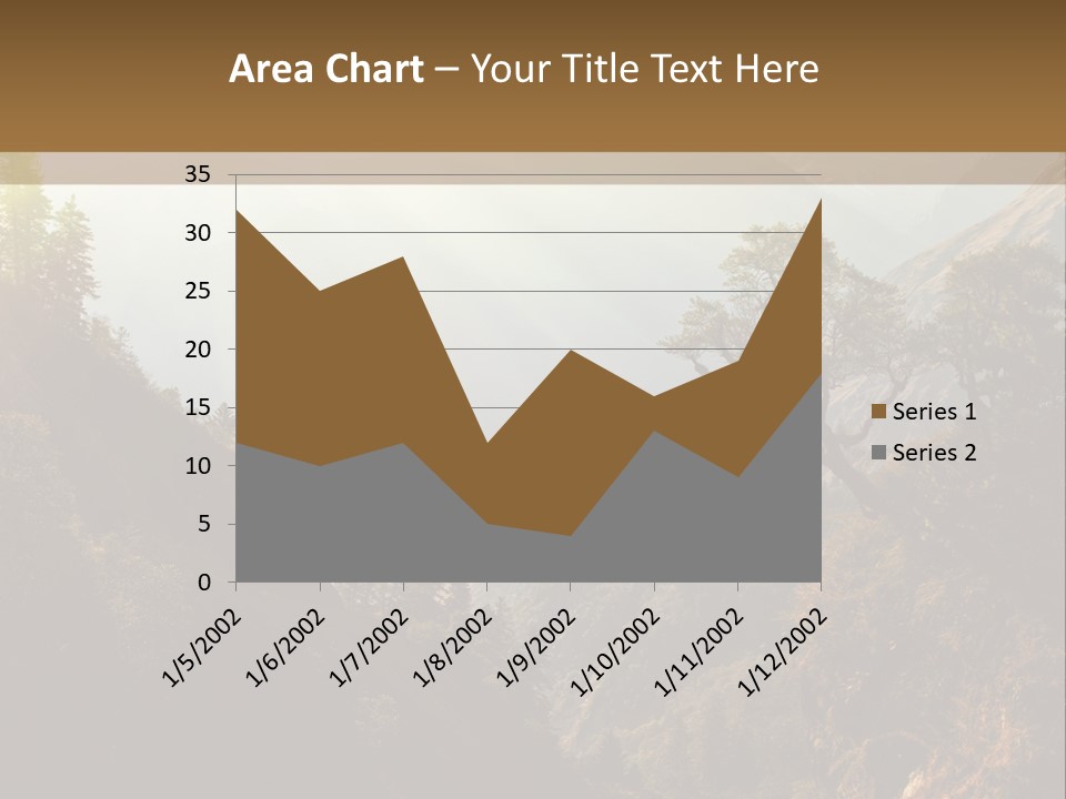 A Picture Of A Mountain Range With Trees In The Foreground PowerPoint Template