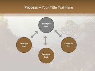A Picture Of A Mountain Range With Trees In The Foreground PowerPoint Template