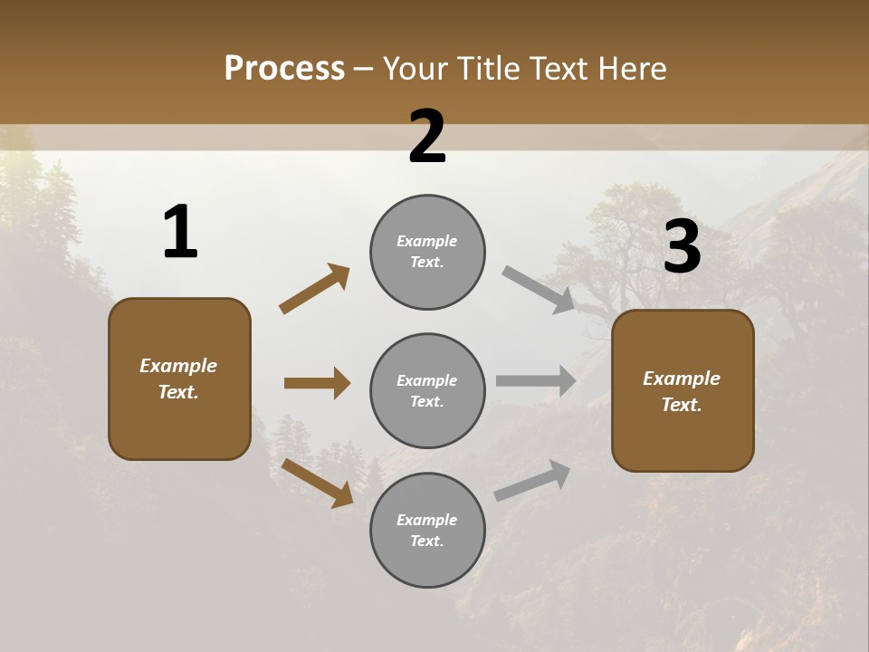 A Picture Of A Mountain Range With Trees In The Foreground PowerPoint Template