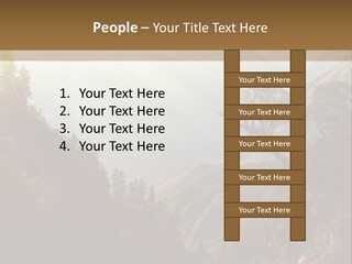 A Picture Of A Mountain Range With Trees In The Foreground PowerPoint Template