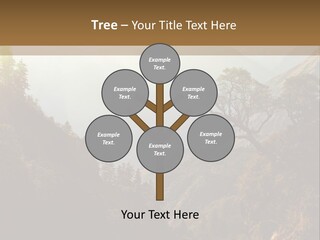 A Picture Of A Mountain Range With Trees In The Foreground PowerPoint Template