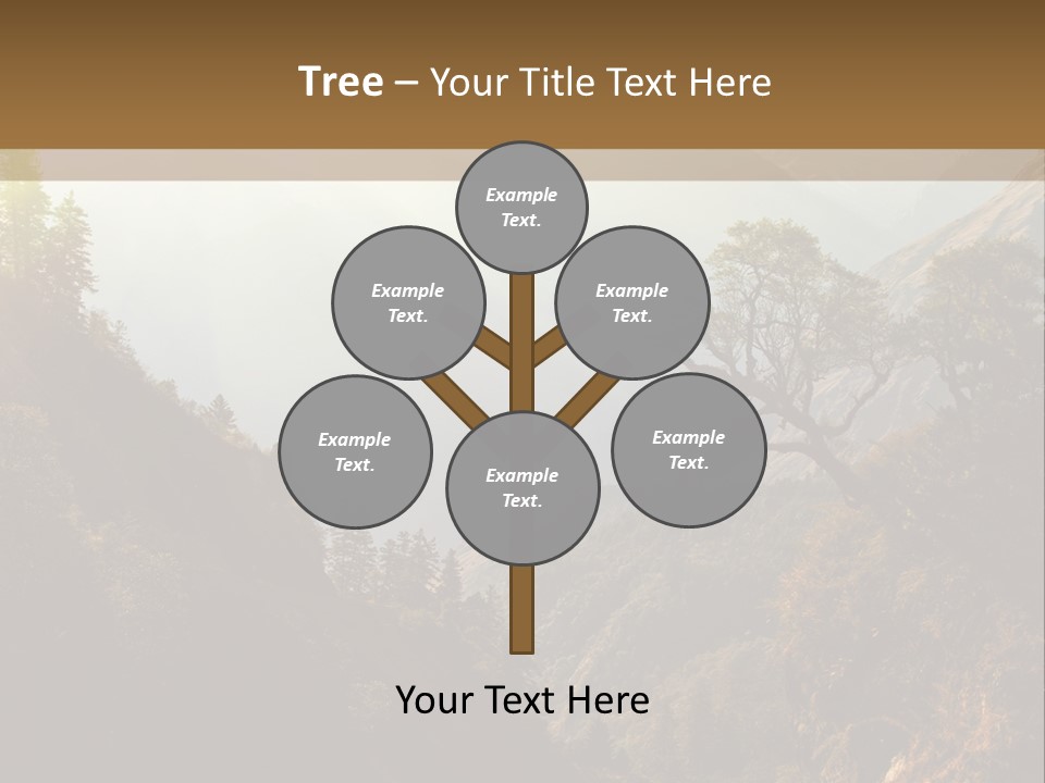 A Picture Of A Mountain Range With Trees In The Foreground PowerPoint Template