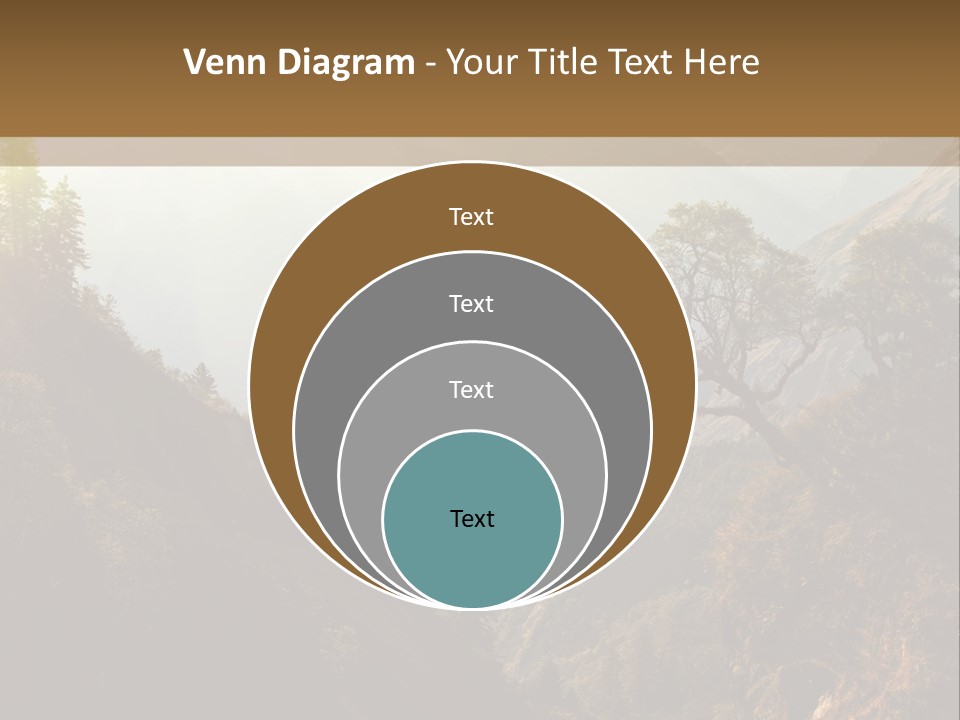 A Picture Of A Mountain Range With Trees In The Foreground PowerPoint Template