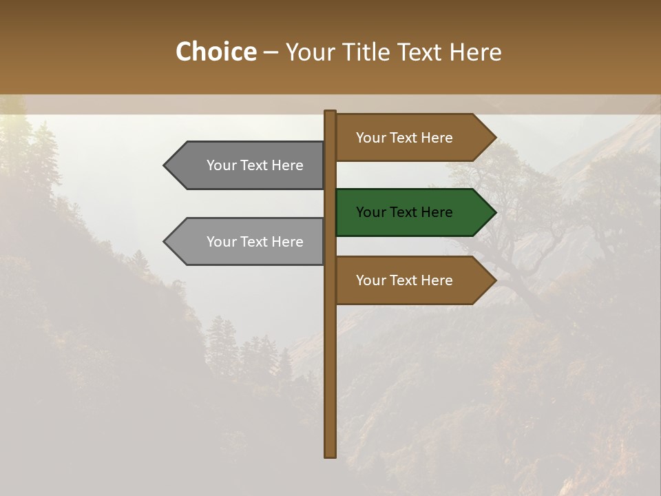 A Picture Of A Mountain Range With Trees In The Foreground PowerPoint Template
