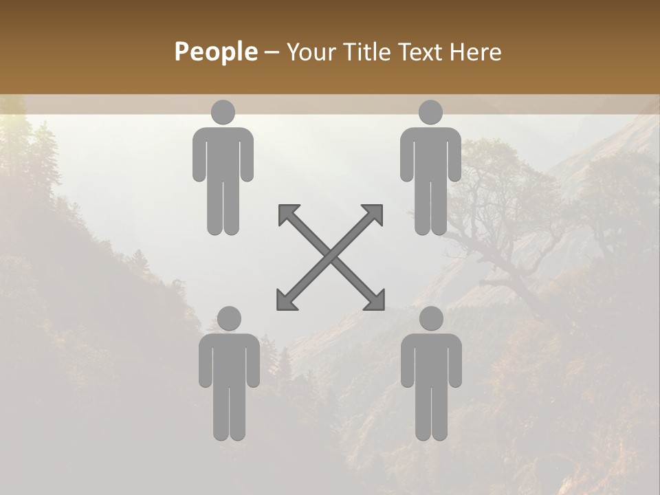 A Picture Of A Mountain Range With Trees In The Foreground PowerPoint Template