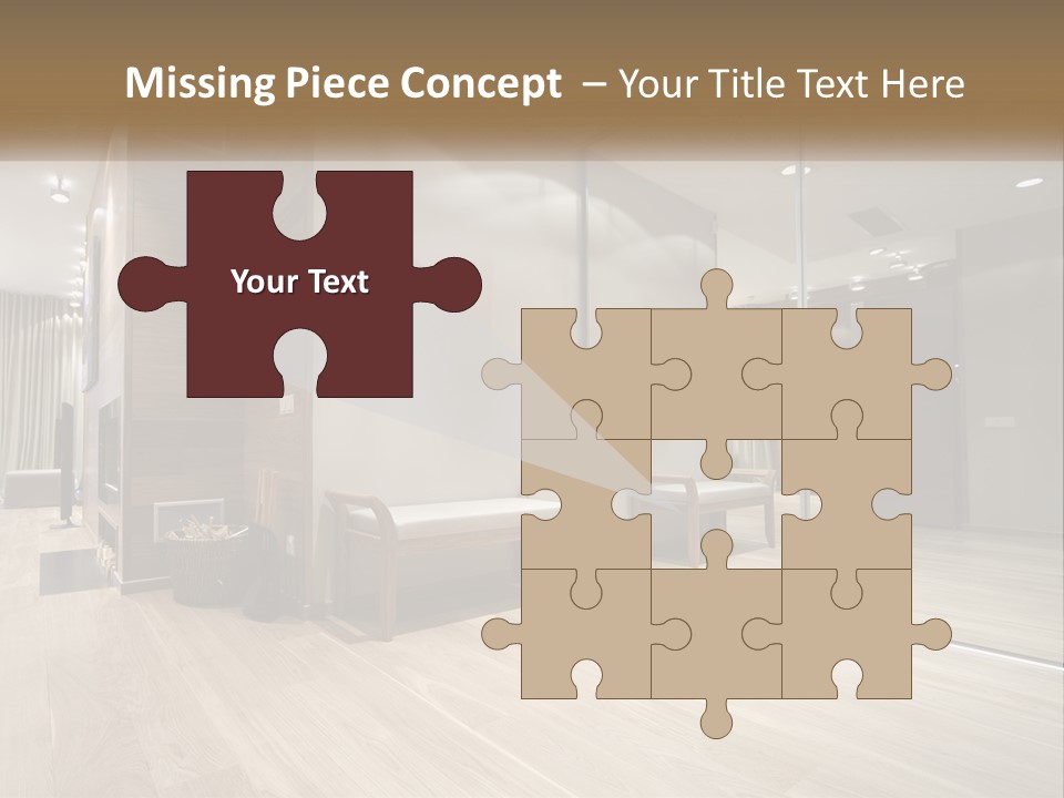 A Room With A Mirror And A Bench In It PowerPoint Template