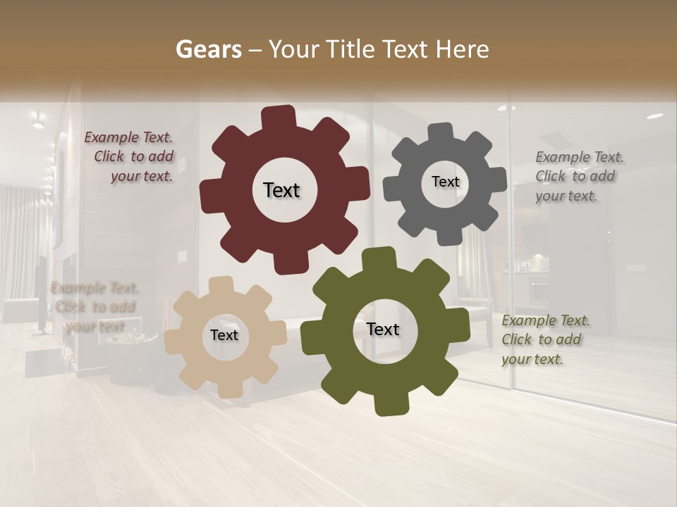 A Room With A Mirror And A Bench In It PowerPoint Template