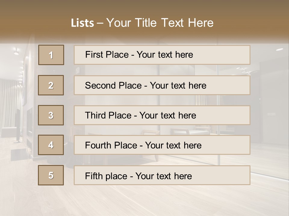 A Room With A Mirror And A Bench In It PowerPoint Template