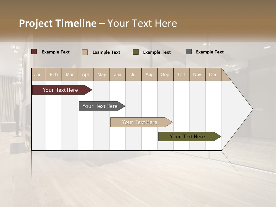 A Room With A Mirror And A Bench In It PowerPoint Template