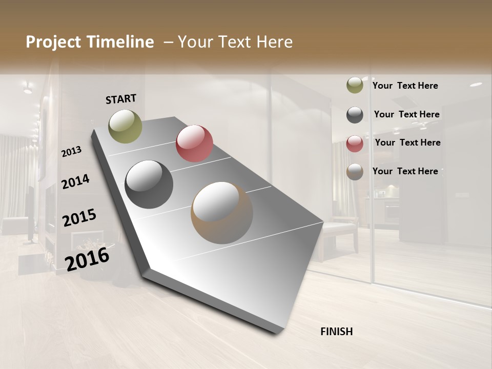 A Room With A Mirror And A Bench In It PowerPoint Template