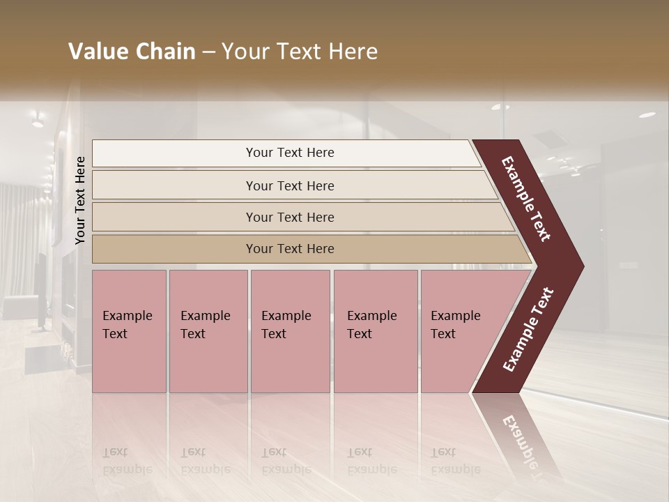 A Room With A Mirror And A Bench In It PowerPoint Template