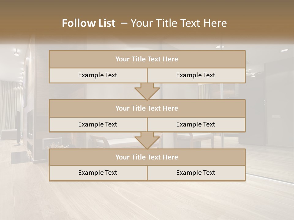 A Room With A Mirror And A Bench In It PowerPoint Template
