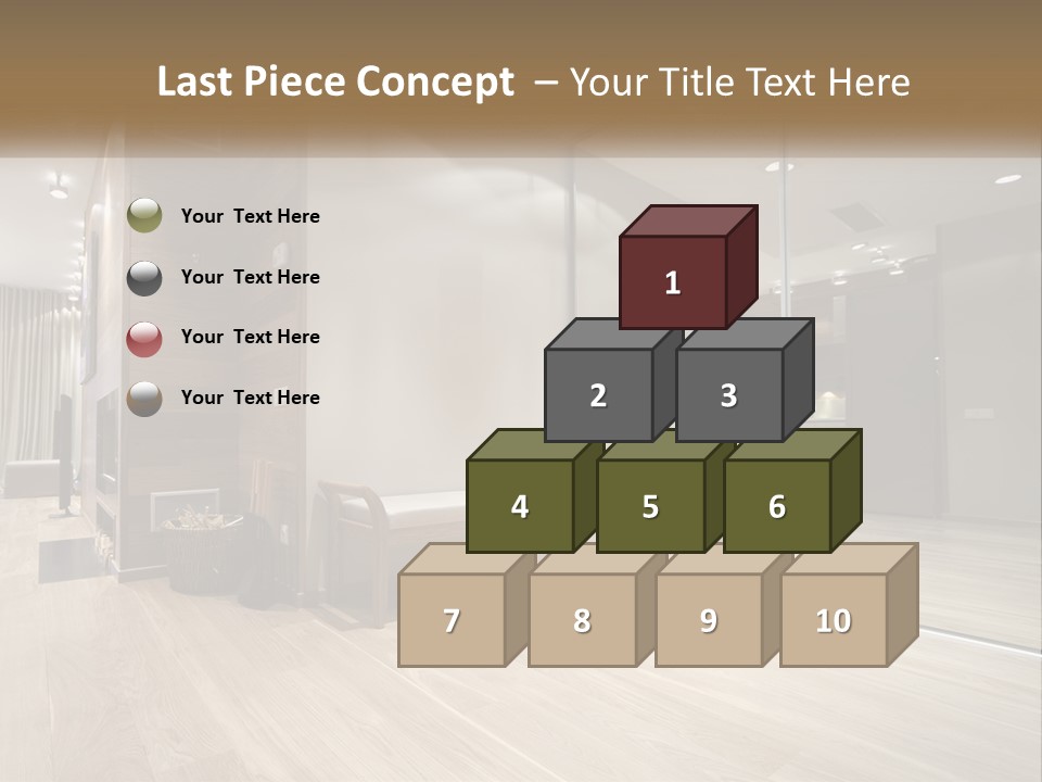 A Room With A Mirror And A Bench In It PowerPoint Template