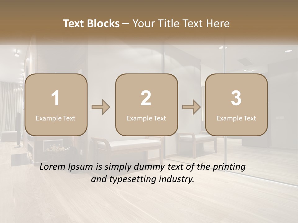A Room With A Mirror And A Bench In It PowerPoint Template