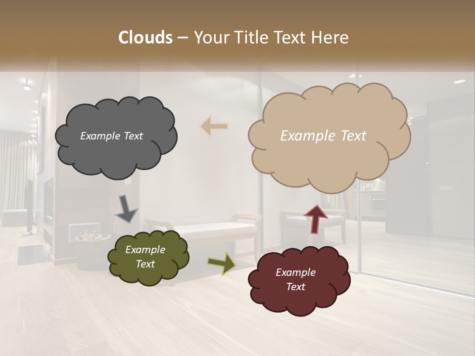 A Room With A Mirror And A Bench In It PowerPoint Template