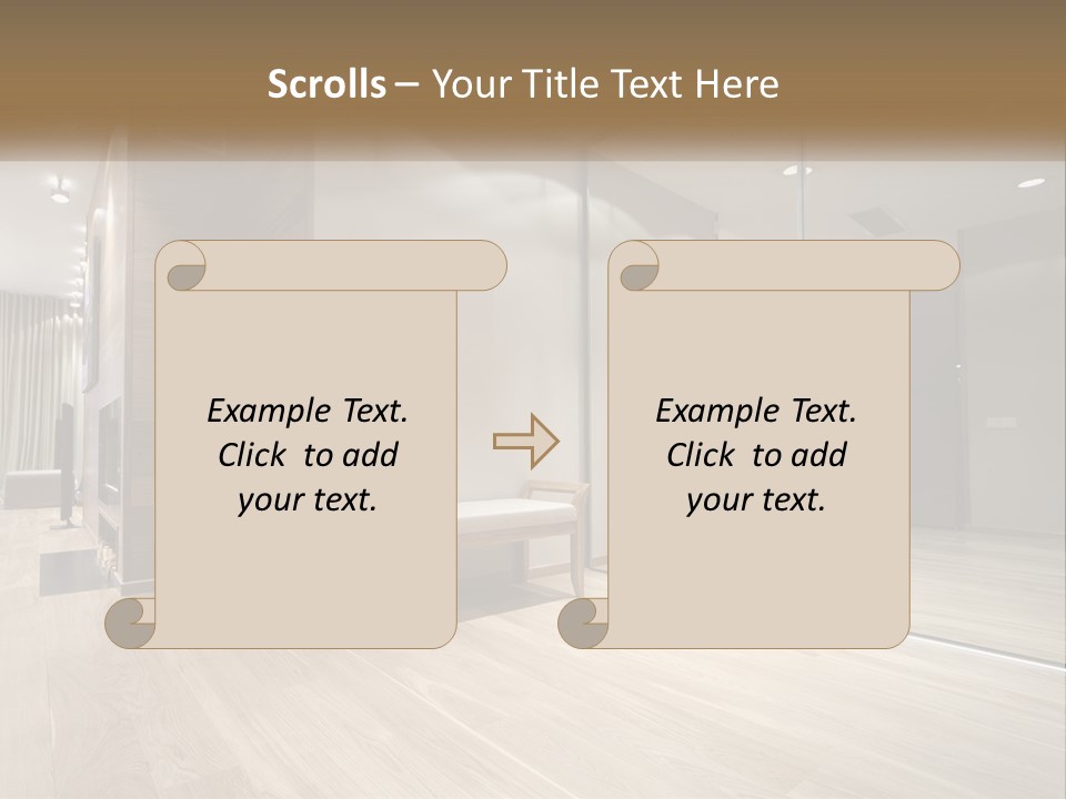 A Room With A Mirror And A Bench In It PowerPoint Template