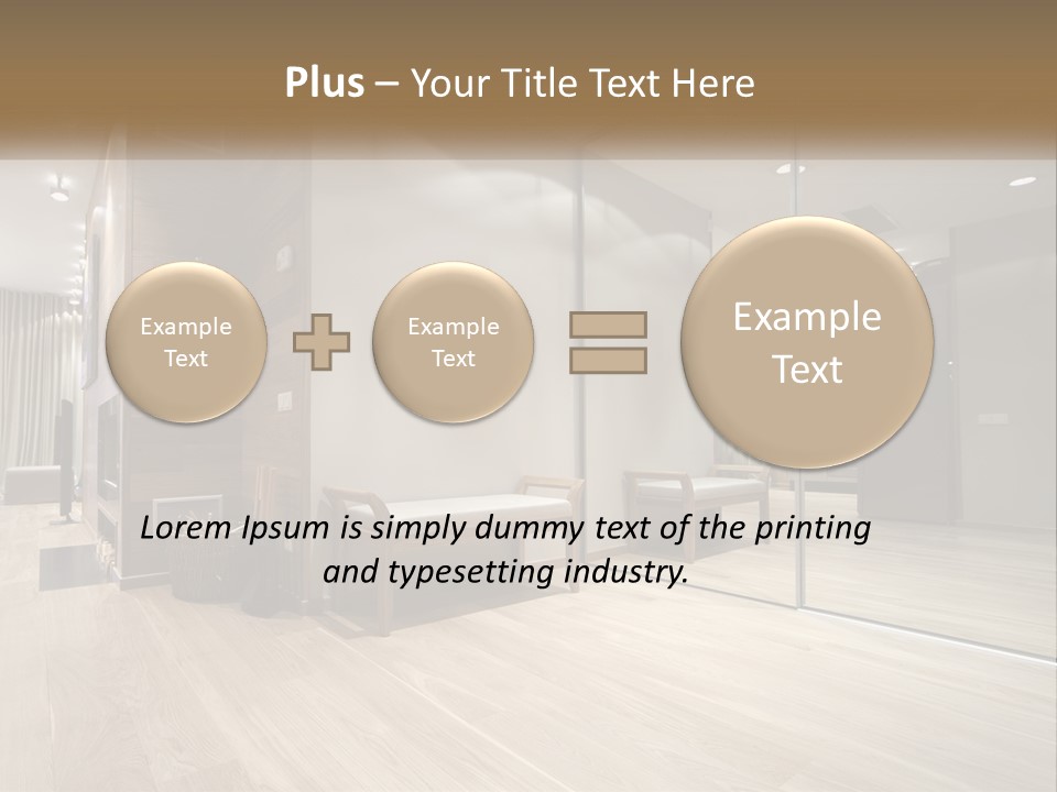 A Room With A Mirror And A Bench In It PowerPoint Template